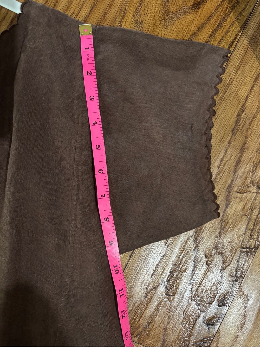 Antique French Brown Linen Dress - Picture 6 of 7